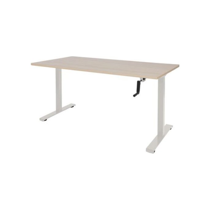 Dextro Slinger Zit-Sta Bureau 160 x 80 cm Lindberg Eiken Wit