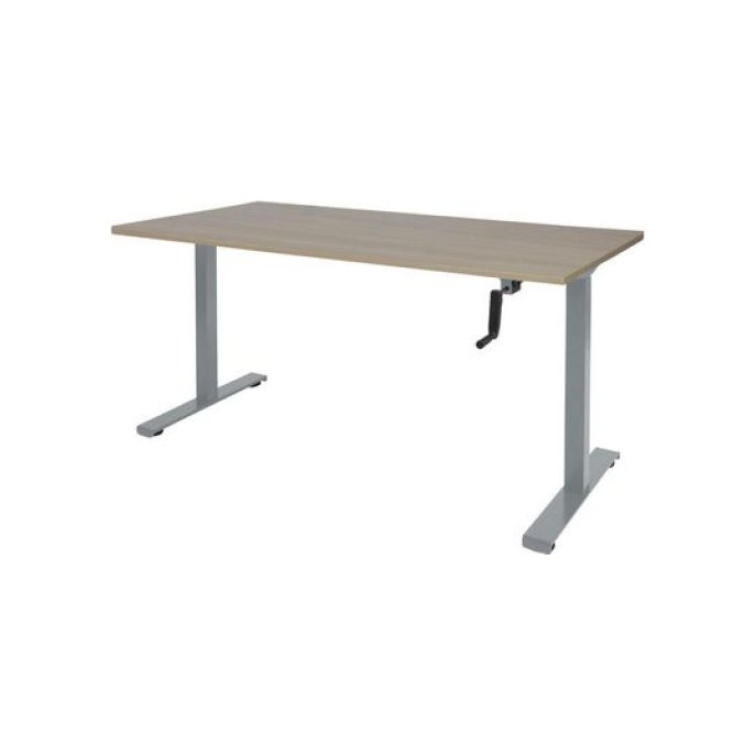 Dextro Slinger Zit-Sta Bureau 160 x 80 cm Robson Eiken Aluminium