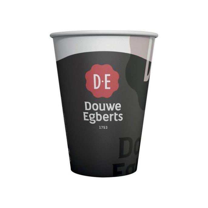 Douwe Egberts Drinkbeker Karton 180 ml Zwart met Logo (doos 20 x 100 stuks)