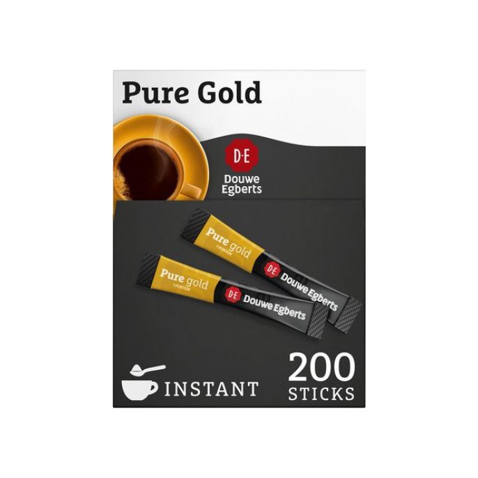 Douwe Egberts Pure Gold Instant Koffie Sticks Dispenserdoos (pak 200 stuks)