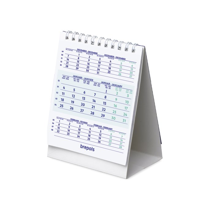 Driemaandskalender Brepols tafelmodel 4T