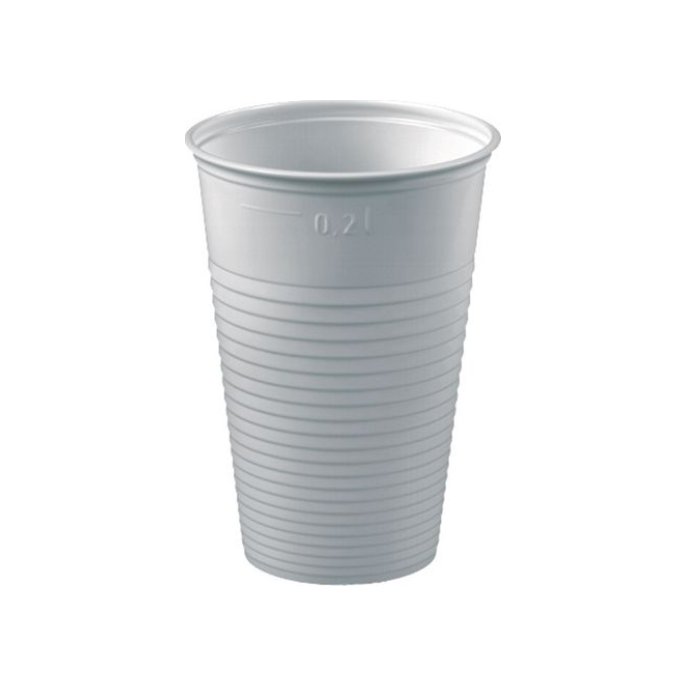 Drinkbeker Plastic 180 ml Wit (doos 3000 stuks)