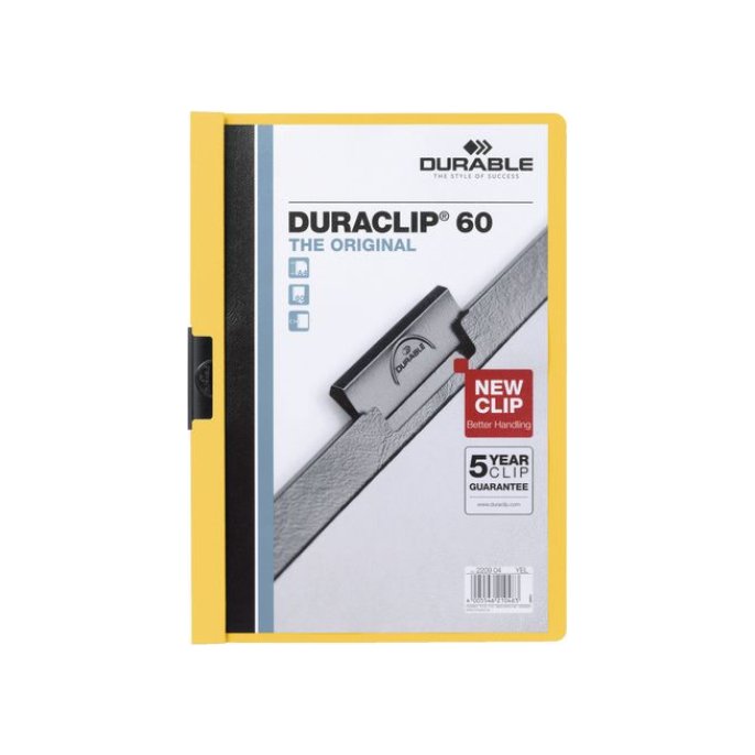 Durable Duraclip® Klemmap A4 1-60 vel Geel (pak 25 stuks)