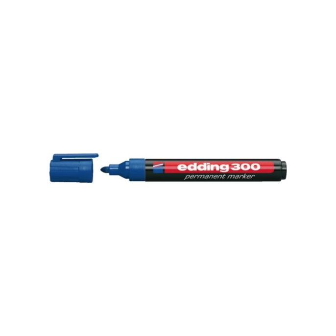 EDDING 300 Permanente Marker Ronde Punt 15 - 3 mm Blauw (pak 10 stuks)