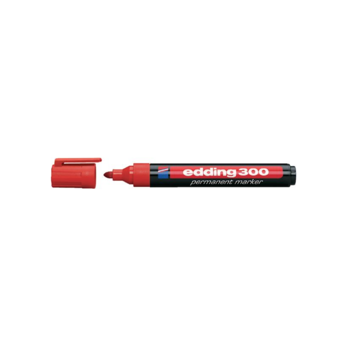 EDDING 300 Permanente Marker Ronde Punt 15 - 3 mm Rood (pak 10 stuks)