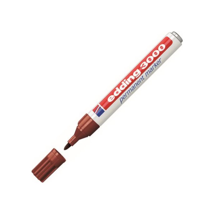 EDDING 3000 Permanent Marker 1.5-3mm Ronde Punt Bruin (pak 10 stuks)