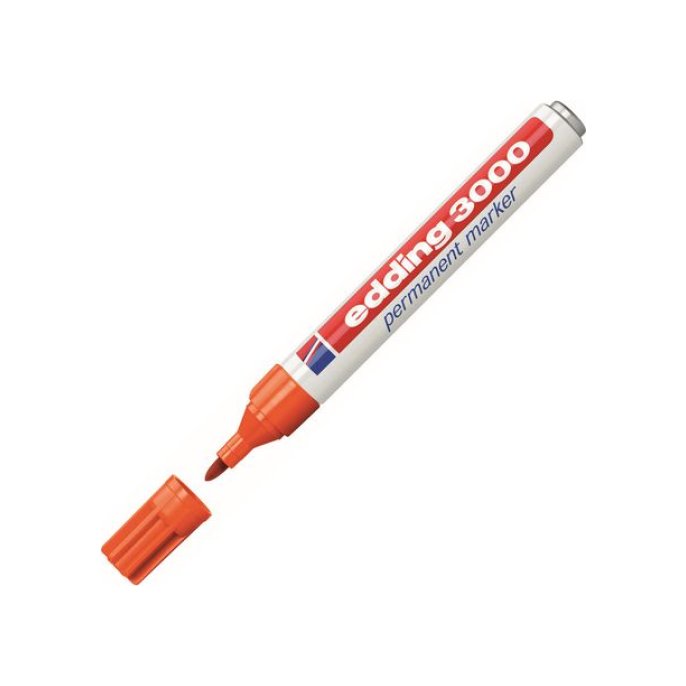 EDDING 3000 Permanente Marker Ronde Punt 1.5 - 3 mm Oranje (pak 10 stuks)