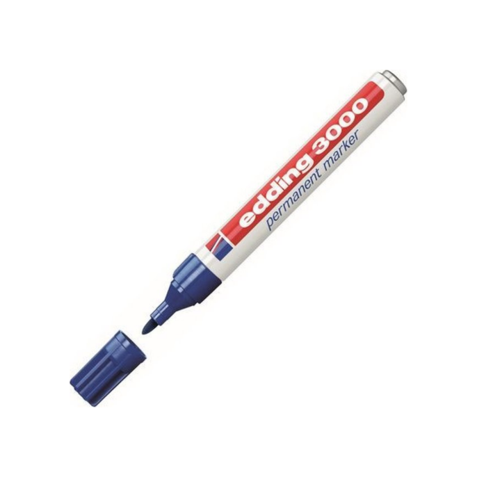 EDDING 3000 Permanente Marker Ronde Punt 15 - 3 mm Blauw (doos 10 stuks)