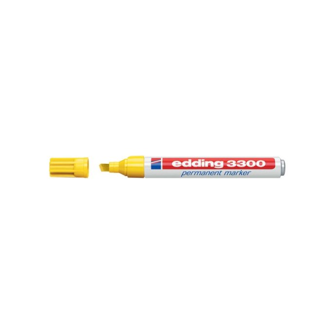 EDDING 3300 Permanente Marker Beitelvormige Punt 1 - 5 mm Geel (pak 10 stuks)