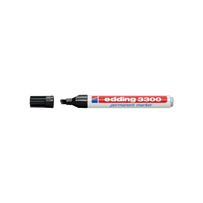 EDDING 3300 Permanente Marker Beitelvormige Punt 1 - 5 mm Zwart (doos 10 stuks)