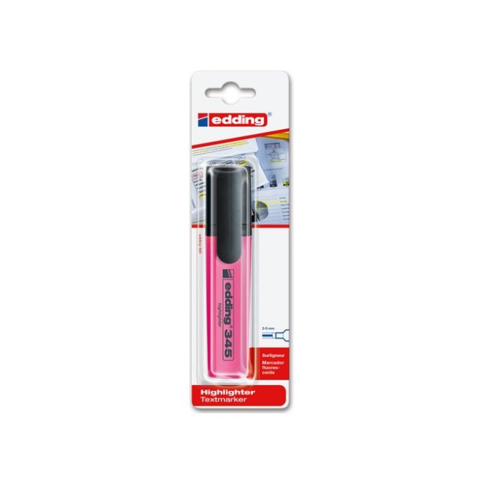 EDDING 345 Markeerstift Beitelvormige Punt 2 - 5 mm Roze (doos 6 stuks)