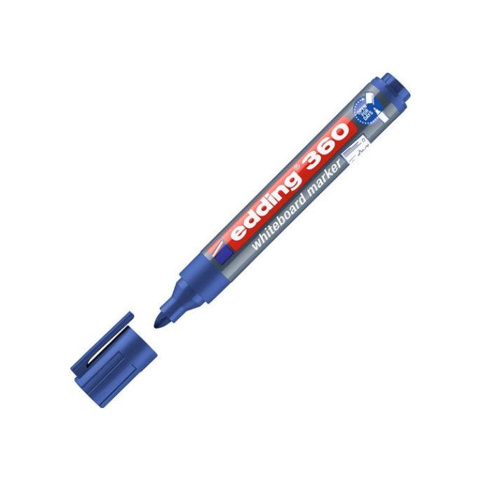 EDDING 360 Whiteboardmarker Ronde Punt 15 mm Blauw (pak 10 stuks)