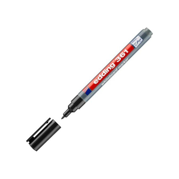 EDDING 361 Whiteboardmarker Ronde Punt 1 mm Zwart (pak 10 stuks)