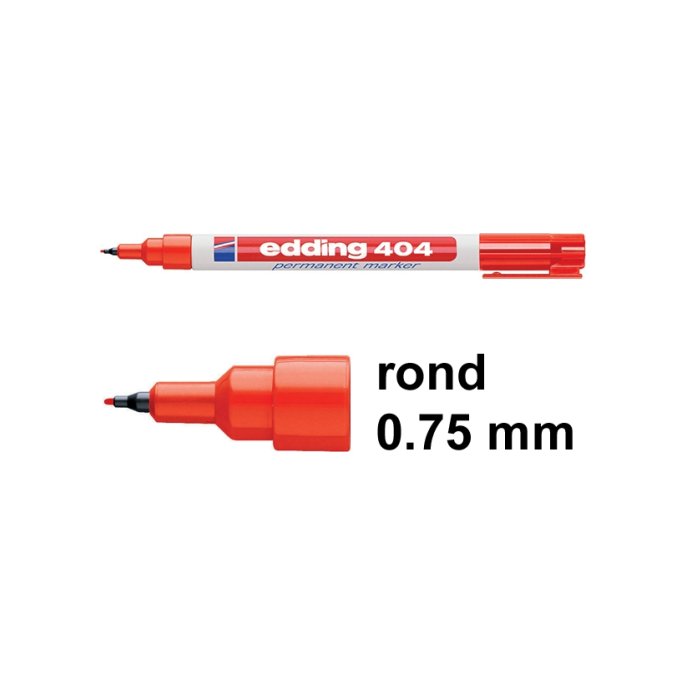 EDDING 404 Permanent marker rond 0.75 mm - 0.75 mm rood (doos 10 stuks)