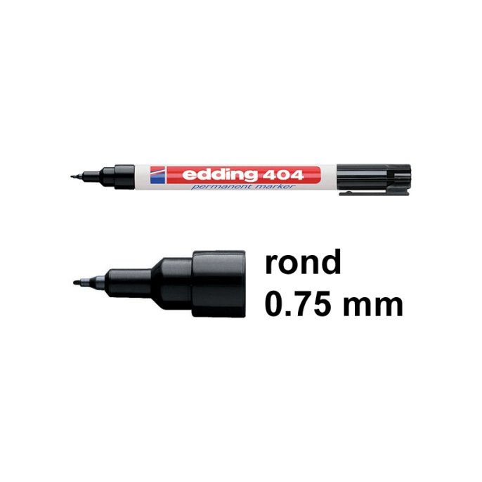 EDDING 404 permanent marker extra fijne ronde punt 0.75 mm lijndikte zwart (pak 10 stuks)