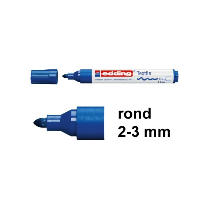 EDDING 4500 textielmarker middelgrote punt 2 - 3 mm lijndikte blauw (doos 10 stuks)