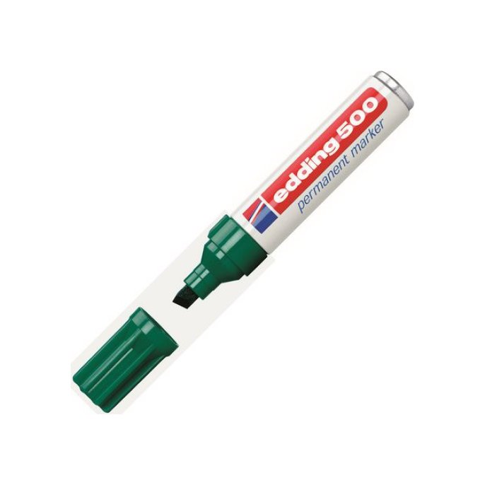 EDDING 500 Permanente Marker Beitelvormige Punt 2 - 7 mm Groen (doos 10 stuks)