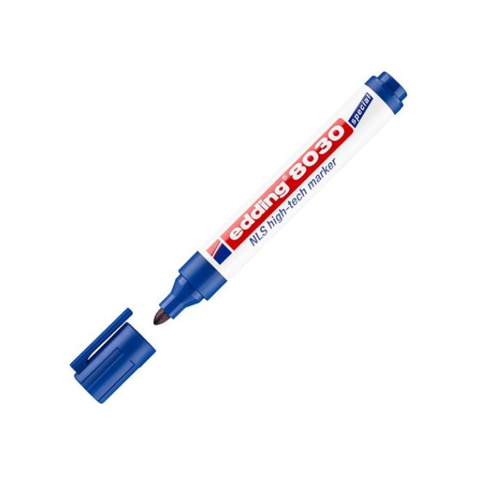 EDDING 8030 NLS High-Tech Permanente Marker Ronde Punt 15 - 3 mm Blauw (doos 10 stuks)