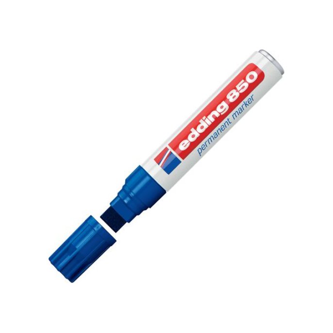 EDDING 850 Permanente Marker Beitelvormige Punt 5 - 15 mm Blauw (doos 5 stuks)