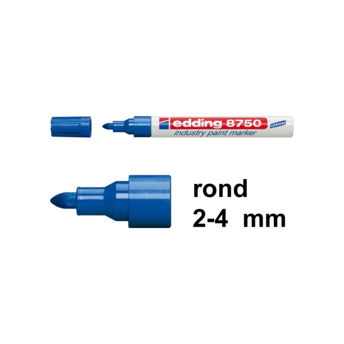 EDDING 8750 Industry lakmarker ronde punt 2 - 4 mm lijndikte blauw (pak 10 stuks)