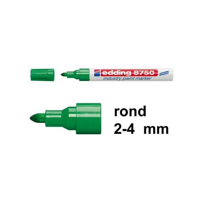 EDDING 8750 lakmarker ronde punt 2 - 4 mm lijndikte groen (doos 10 stuks)