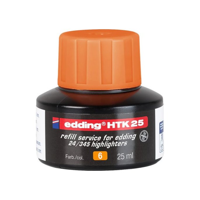 EDDING HTK-25 Inktnavulling Markeerstift 25ml Oranje (fles 25 milliliter)