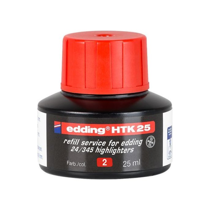 EDDING HTK-25 Inktnavulling Markeerstift 25ml Rood (fles 25 milliliter)