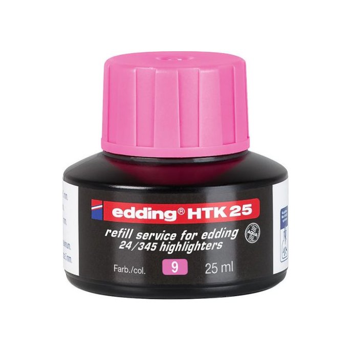 EDDING HTK-25 Inktnavulling Markeerstift 25ml Roze (fles 25 milliliter)