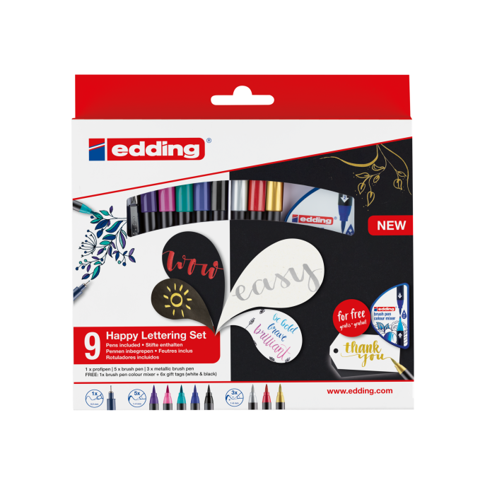 EDDING Happy Lettering Brushpen Assorti (11 stuks)