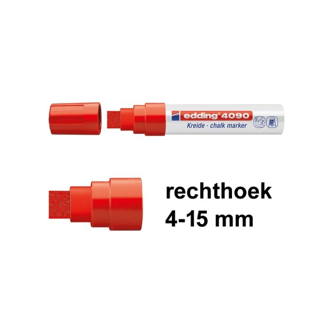 EDDING Krijtmarker 4090 4 - 15 mm rood (pak 5 stuks)