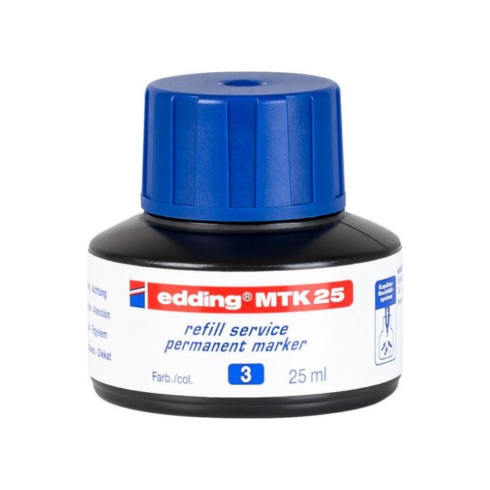 EDDING MTK 25 Inkt Permanent 25 ml Blauw (fles 25 milliliter)