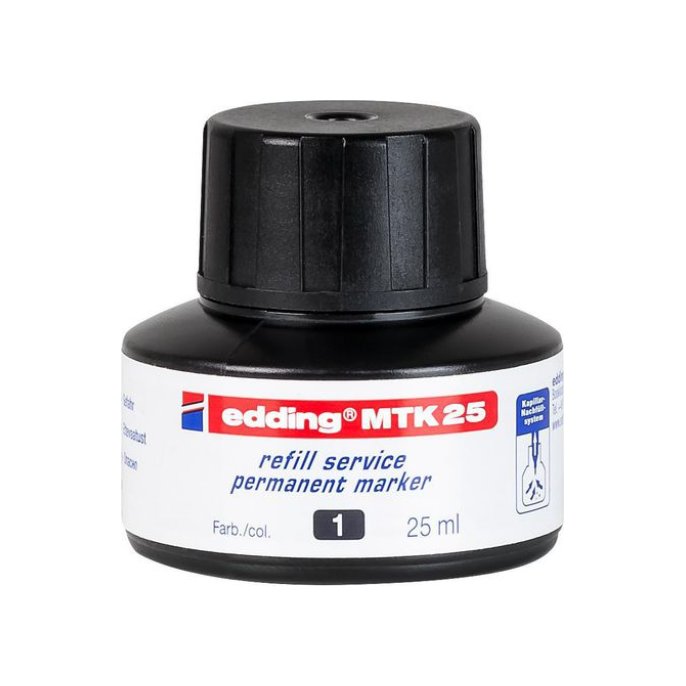 EDDING MTK 25-inktnavulling voor EDDING EcoLine 21 en 22 permanente markers zwart (fles 25 milliliter)