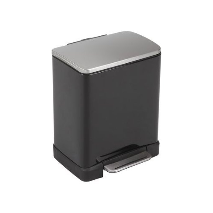 EKO E-Cube 20L Pedaalemmer zwart RVS