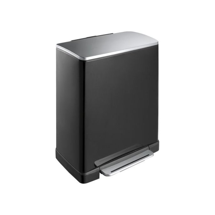 EKO E-Cube 50L Pedaalemmer zwart RVS