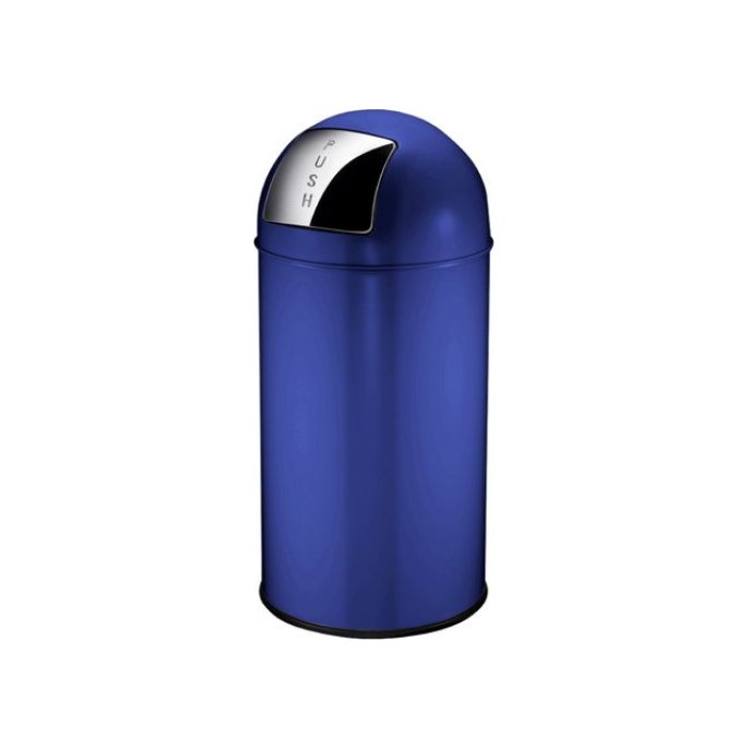 EKO Pushcan 40L afvalbak blauw