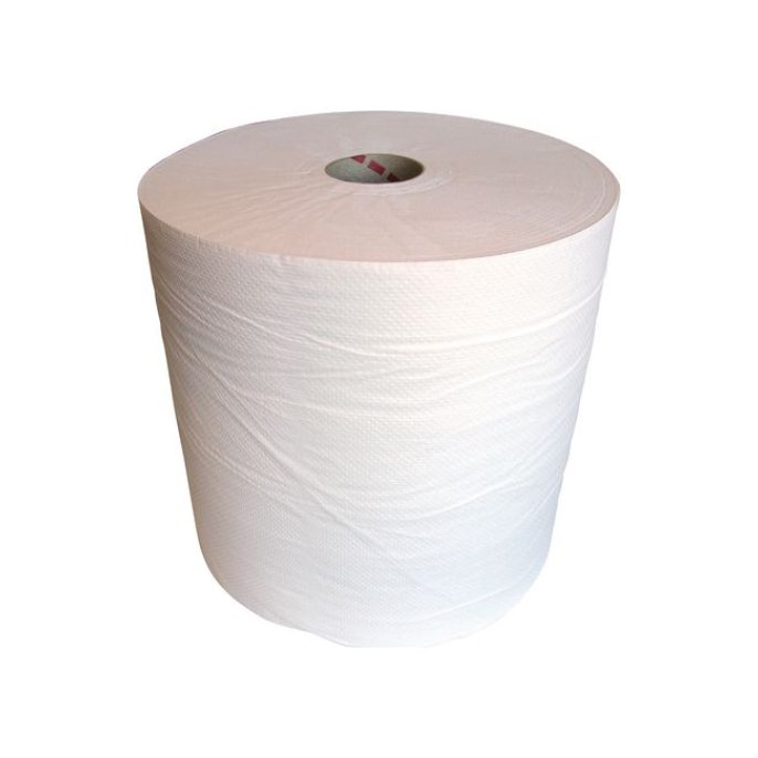 EURO Recycled Poetsdoek 1-laags 28 cm x 700 m Wit (pak 2 rollen)