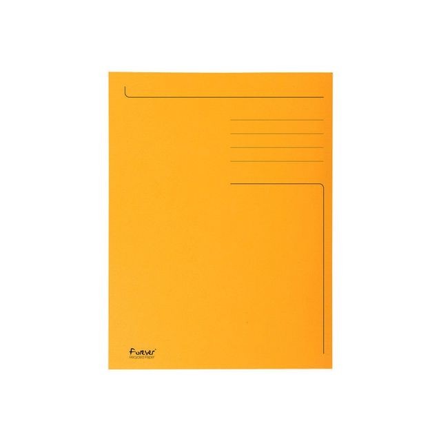 EXACOMPTA 3-Klepsmap Folio 280 g/m² Gerecycled karton Oranje (pak 50 stuks)