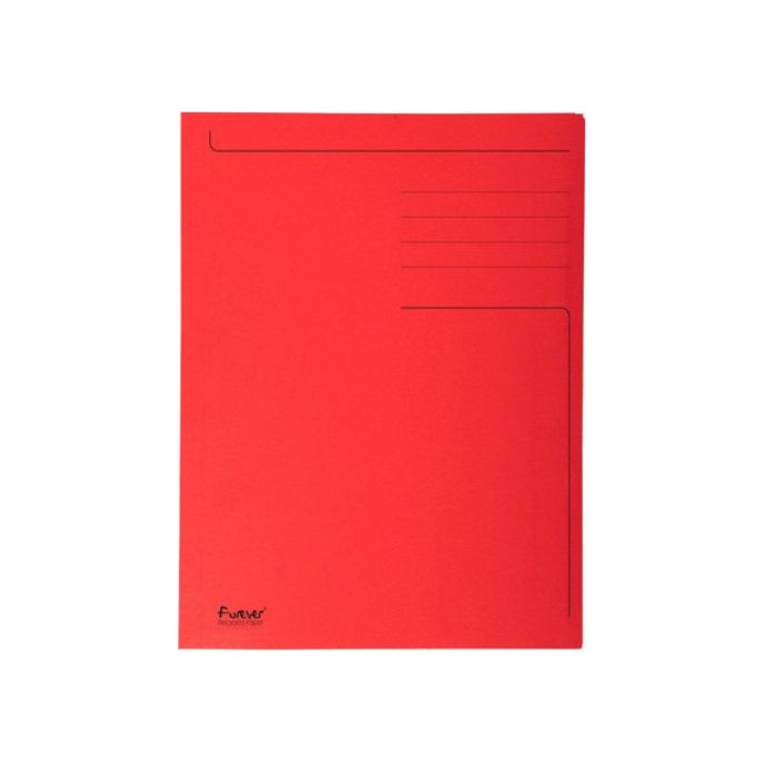 EXACOMPTA 3-Klepsmap Folio 280 g/m² Gerecycled karton Rood (pak 50 stuks)