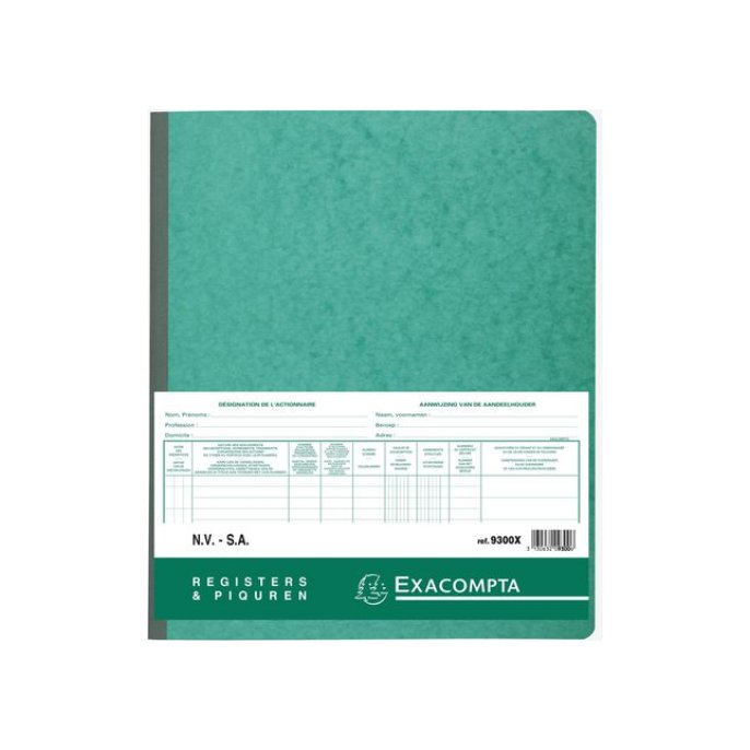 EXACOMPTA Piquur Register Aandeelhouders NV/SA 24 x 32 cm Assorti (pak 5 stuks)