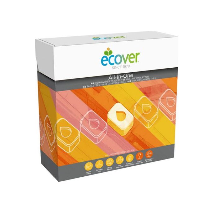 Ecover All-in-One Vaatwastabletten Citrus (pak 68 stuks)