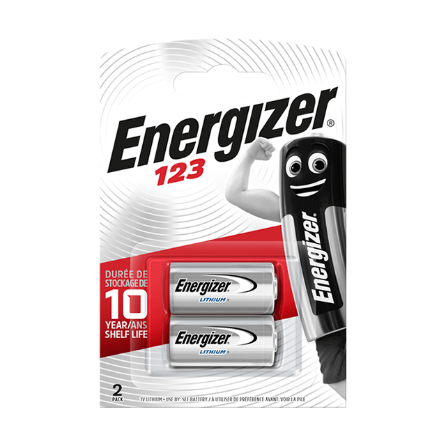 Energizer 123 Lithium Batterij. 3 V (pak 2 stuks)