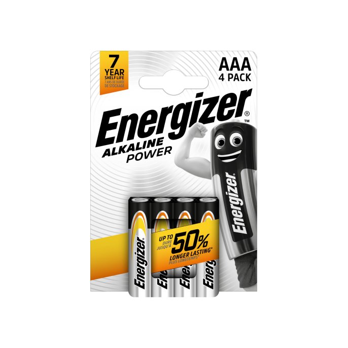 Energizer Alkaline Power AAA Batterij 1.5 V (pak 4 stuks)