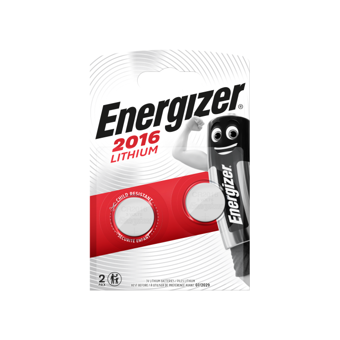 Energizer CR2016 Knoopcel Batterij diameter 20 mm 3 V (pak 2 stuks)