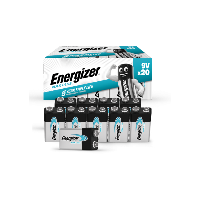 Energizer Energizer Max Plus 9V Batterij (pak 20 stuks)