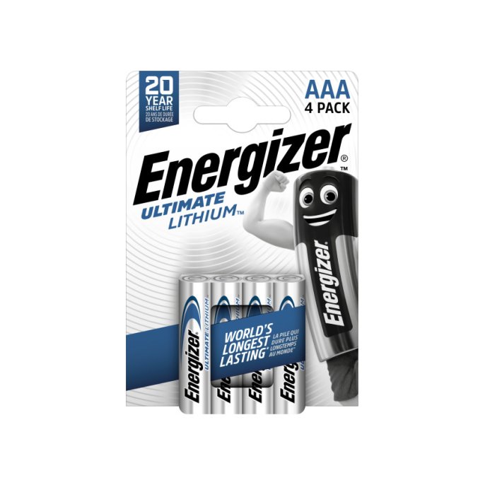 Energizer Ultimate Lithium AAA Batterij 1.5 V (pak 4 stuks)