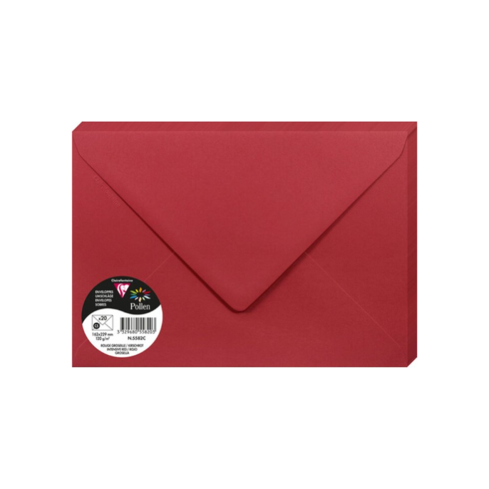 Envelop 162x229 120gr rood/pk20