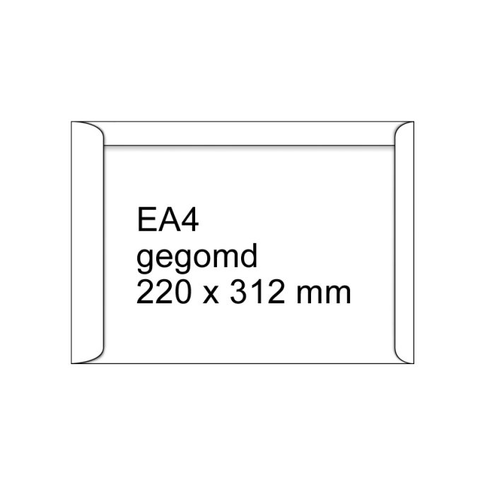 Envelop 220x312mm gom wit (25 stuks)0