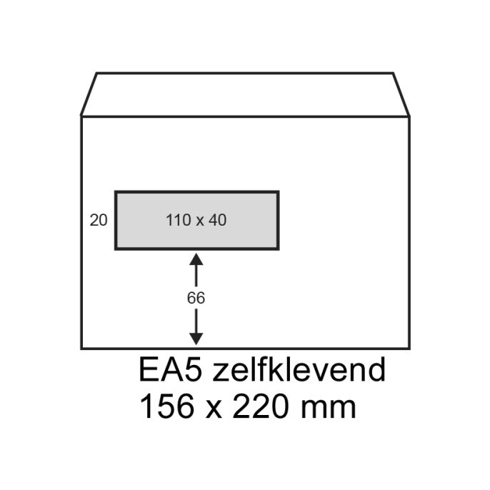 Envelop Raadhuis 156x220 VL P/S (500 stuks)