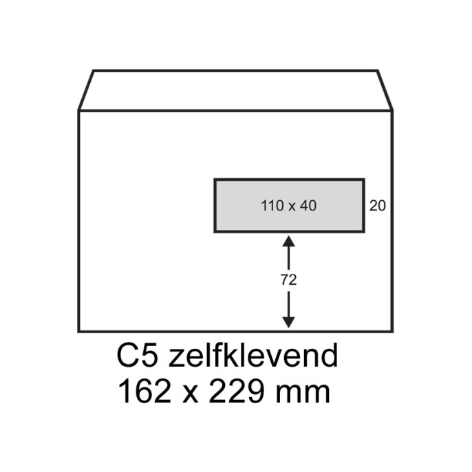 Envelop Raadhuis 162x229 VR P/S (100 stuks)