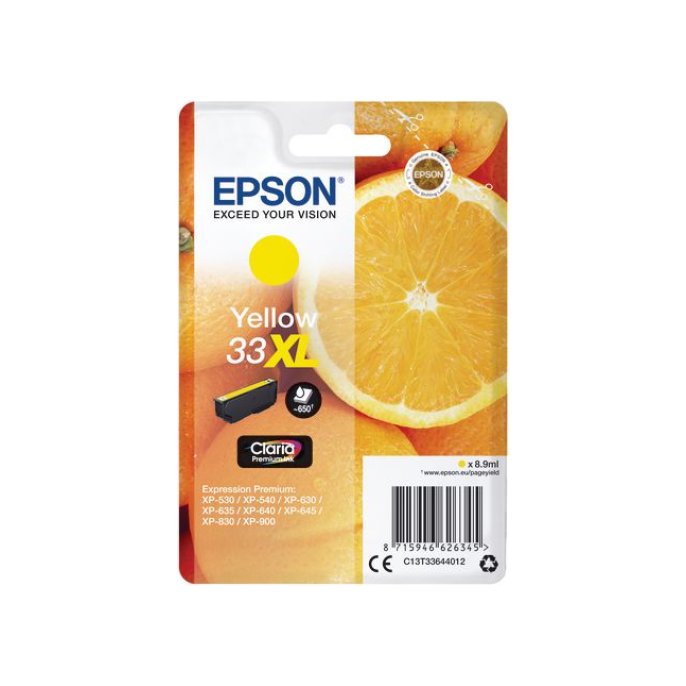 Epson 33XL Inktcartridge Hoog Capaciteit Geel